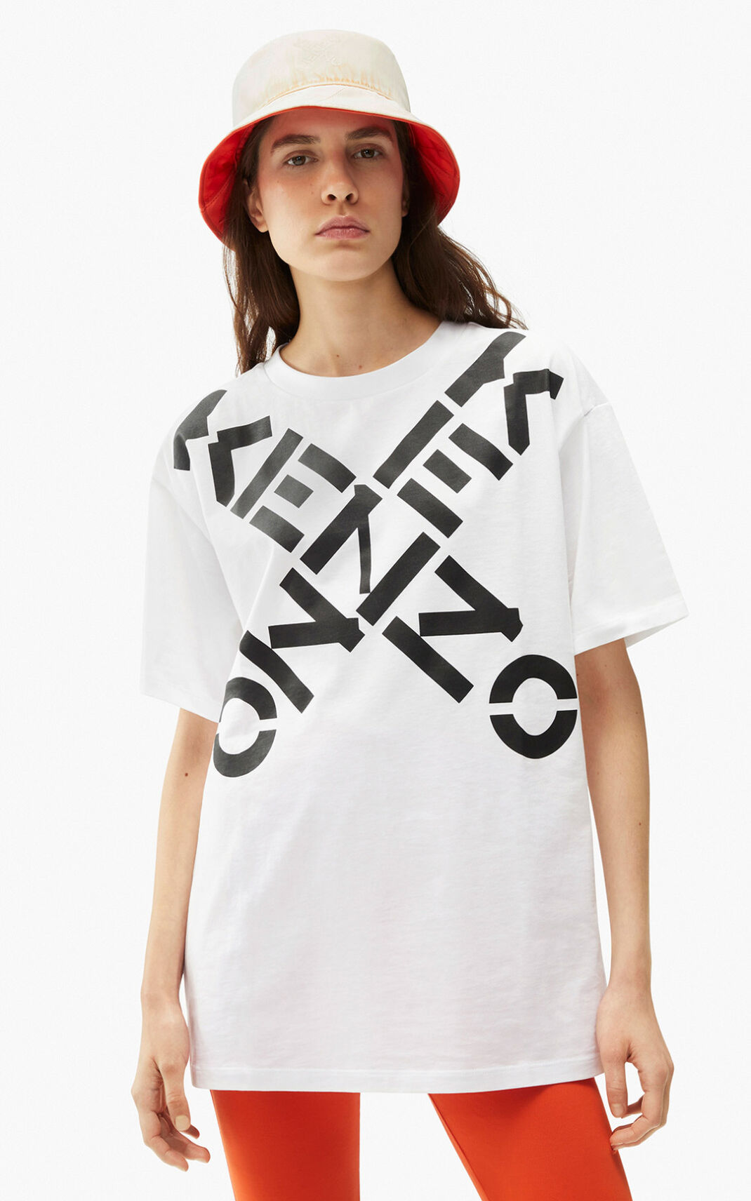 Camiseta Kenzo Sport Big X oversized Feminino - Branco | 248IUWOFV